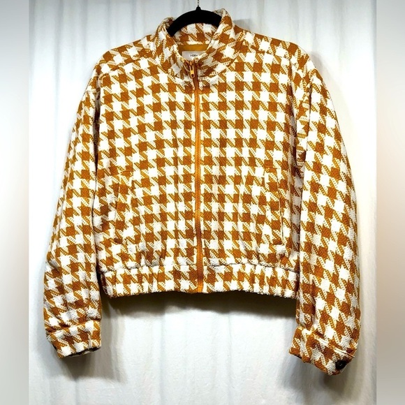 HERSY Gold White Bomber Style Jacket Full Zip Style HJ0019A Size Small - Picture 6 of 16